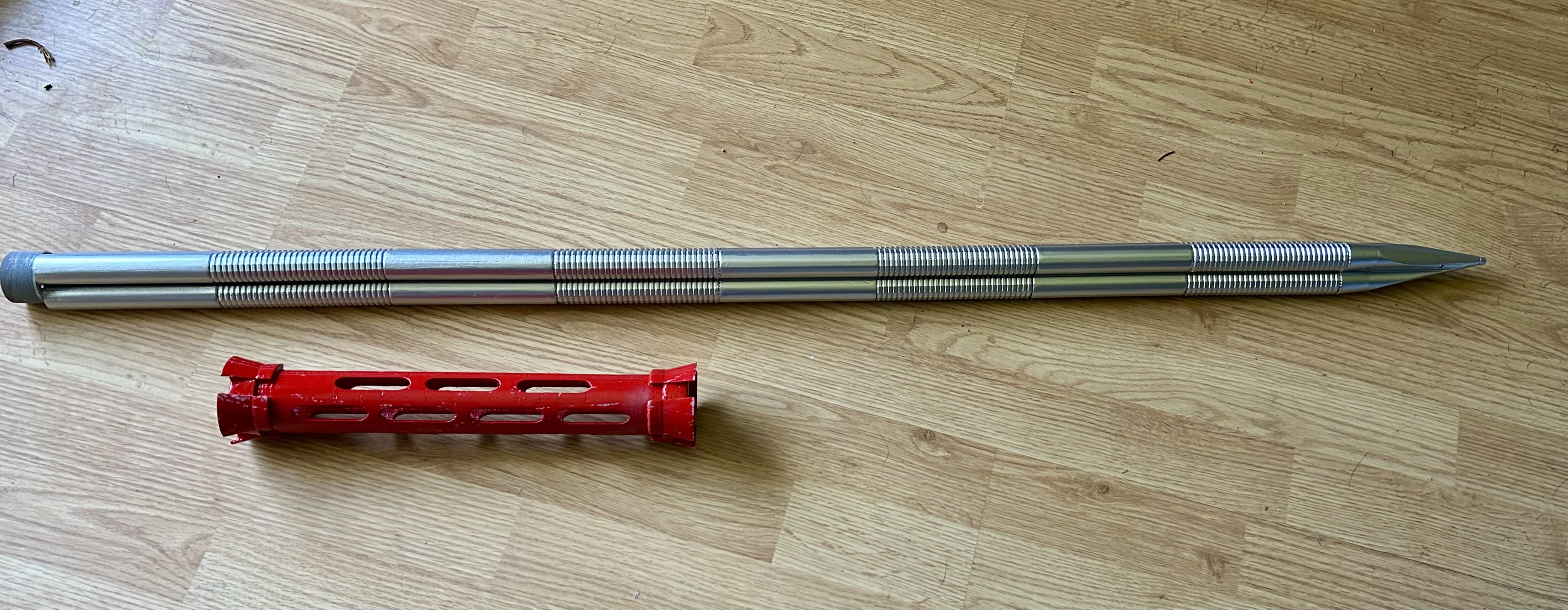 Hilt and rapier waiting for electronics.